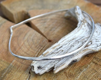 Catena piatta in argento sterling, lunghezza 16 pollici - larghezza 4 mm