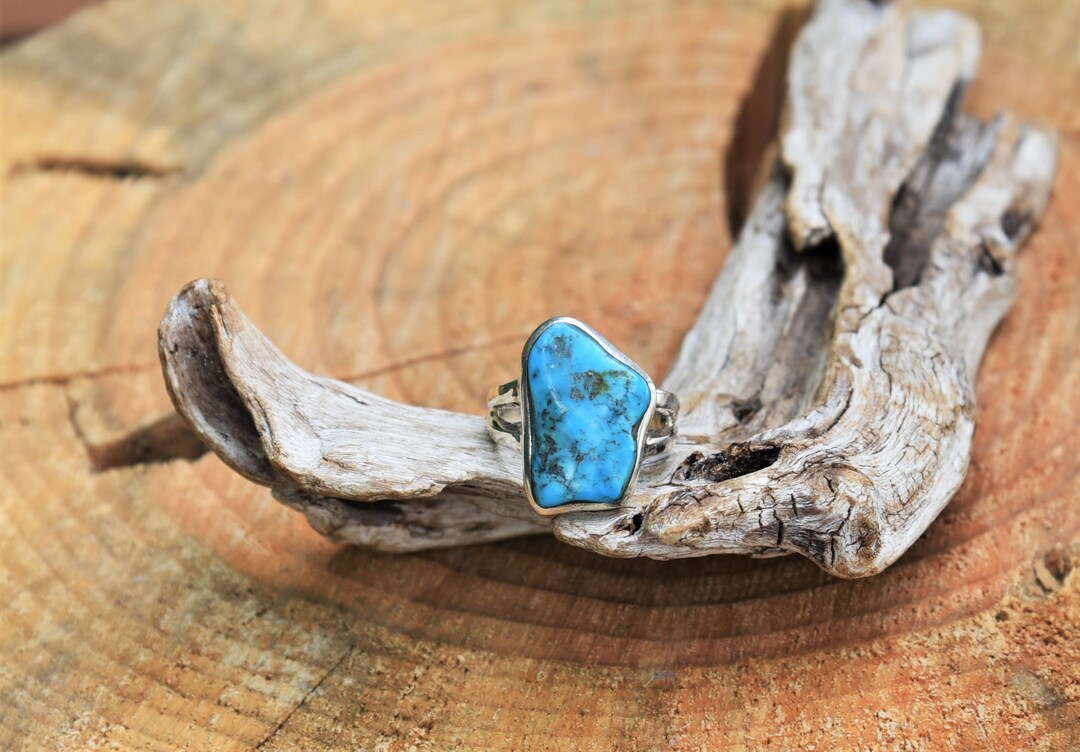 Sterling Silver Sleeping Beauty Turquoise Ring - Size : 9 1/2 - Etsy