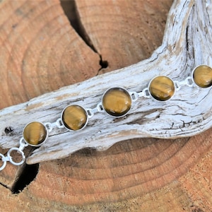 Sterling Silver Tiger Eye Bracelet