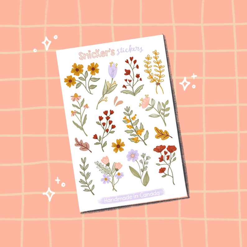 Floral Galore - Sticker Sheet | Planner Stickers, Scrapbook Stickers, Flower Stickers, Journal Stickers 