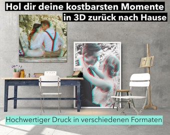 Personalisiertes 3D Foto als hochwertiges Poster als Geschenk zur Hochzeit, Geburt, Muttertag, Jahrestag etc.