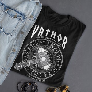 Vatertagsgeschenk Vater Va-Thor Wikinger Personalisiert Geschenke zum Vatertag Herren Shirt Bild 1