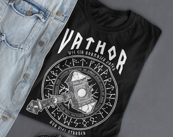 Vaderdagcadeau vader Va-Thor Viking | Gepersonaliseerd | Vaderdagcadeaus | Mannen shirt