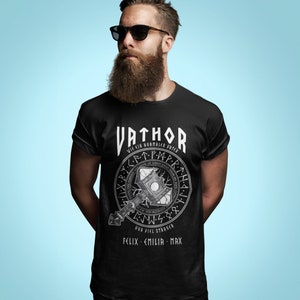 Vatertagsgeschenk Vater Va-Thor Wikinger Personalisiert Geschenke zum Vatertag Herren Shirt Bild 3
