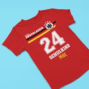 Deutschland Fussball Trikot T-Shirt mit Namen / Geschenk Schulkind 2024 personalisiert / Einschulungsshirt Bild 3