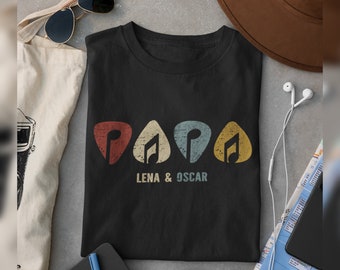 T-shirt papa pour musiciens et guitaristes | T-shirt papa | personnalisé | Cadeau | Fête des pères | anniversaire | naissance | Famille