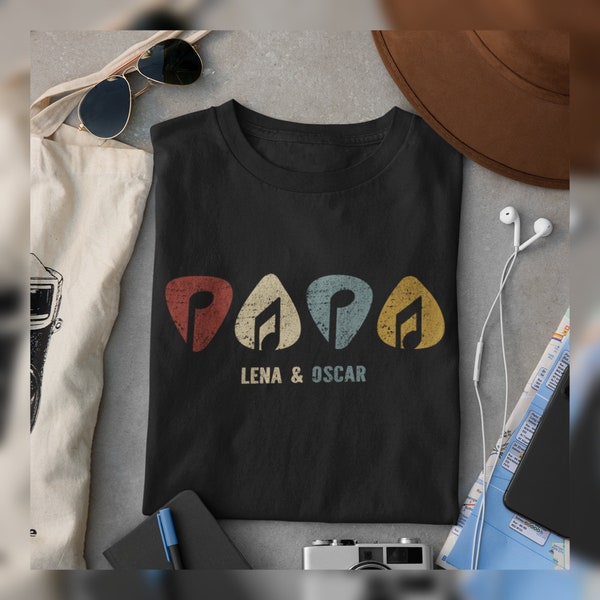 Papa T-Shirt für Musiker und Gitarristen | T-Shirt Papa | personalisiert | Geschenk | Vatertag | Geburtstag | Geburt | Familie