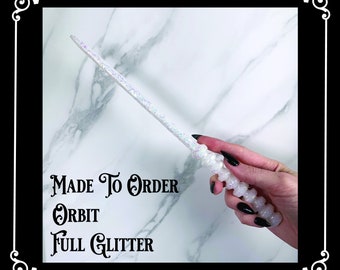 MADE TO ORDER: Full Glitter, Orbit, Handmade Magic Wand