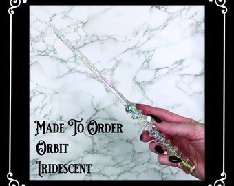 MADE TO ORDER: Orbit, Iridescent, Handmade Magic Wand