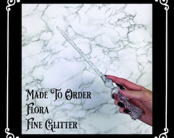 MADE TO ORDER: Fine Glitter, Flora, Handmade Magic Wand