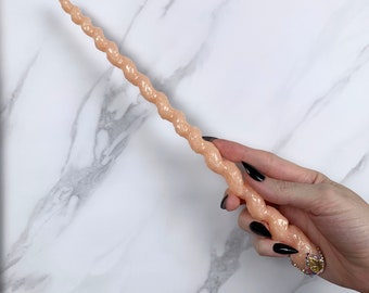 Peach Pastel, with Glitter and Jewels, Unicorn Design, Handmade Magic Wand
