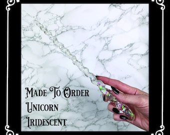 MADE TO ORDER: Unicorn Iridescent, Handmade Magic Wand