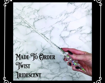 MADE TO ORDER: Twist, Iridescent, Handmade Magic Wand
