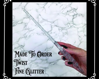 MADE TO ORDER: Fine Glitter, Twist, Handmade Magic Wand