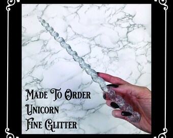 MADE TO ORDER: Fine Glitter, Unicorn, Handmade Magic Wand