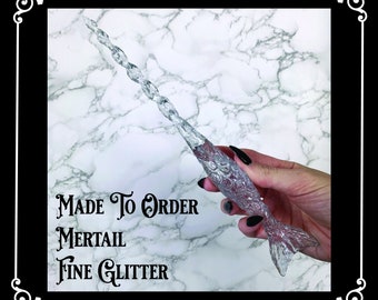 MADE TO ORDER: Fine Glitter, Mertail, Handmade Magic Wand
