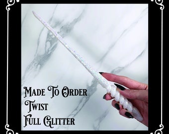 MADE TO ORDER: Full Glitter, Twist, Handmade Magic Wand