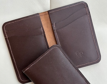 Handmade Dark Leather Wallet | Genuine leather, USA made, gift for him, gift for her