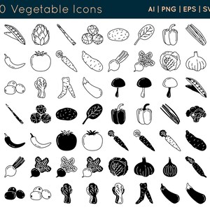 Vegetable Icons | Veggies | Digital Download | for design and web | ai eps png and svg files