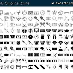 Sports Icons | Digital Download | for design and web | ai eps png and svg files