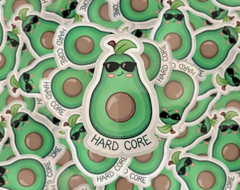 Hard Core | Avocado Sticker | Glossy