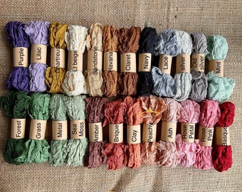 24 Color Crinkle Rayon Ribbon Set featuring favorite colors