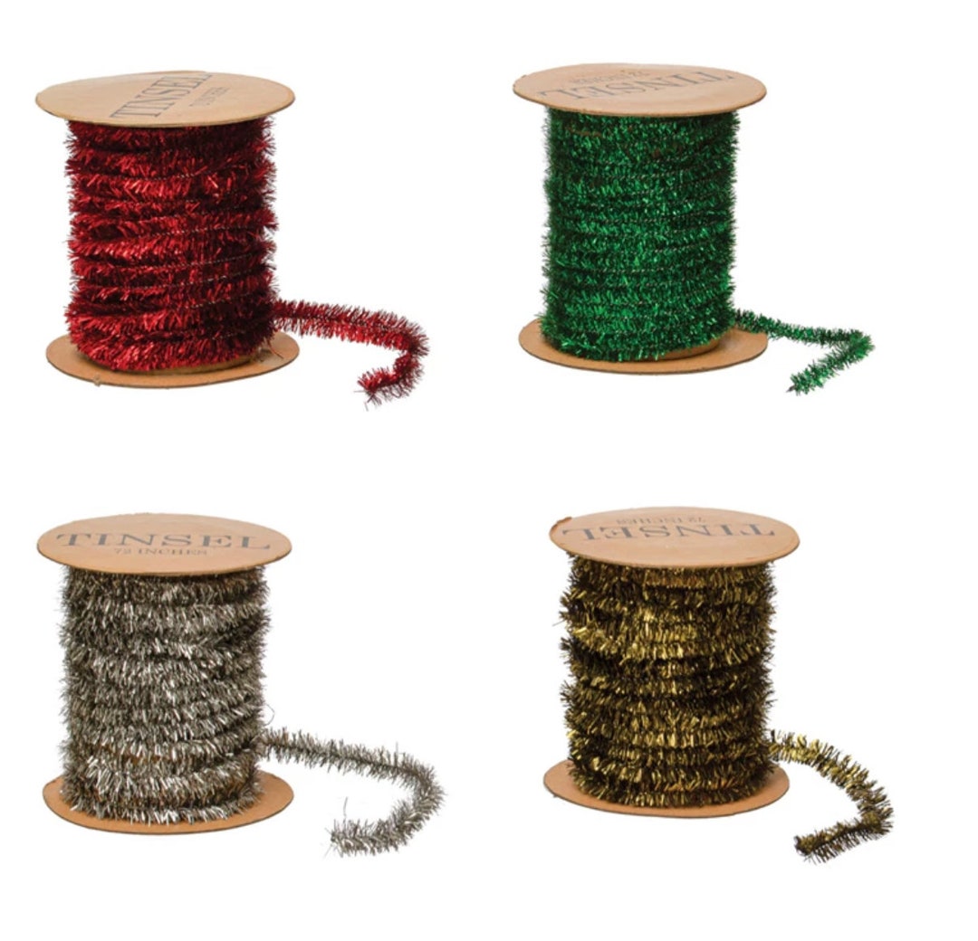 Tinsel Garland 72 Spool Four Colors Silver, Green, Red & Gold Etsy