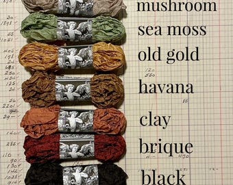 COLLECTION Harvest  - Rayon Crinkle Ribbon 5 yards each individually wrapped 7 Colors