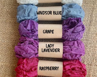 NEW COLORS 2025 - Rayon Crinkle Ribbon Binding - 5 yards each individually wrapped 65+ Colors