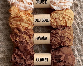 ASST NEUTRALS - Rayon Crinkle Ribbon Binding - Shades of NEUTRALS -  5 yards each individually wrapped 65 + Colors