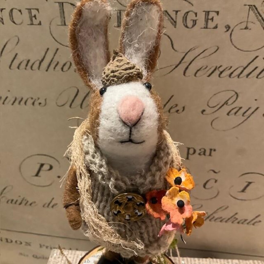 Harvest Rabbit on Pumpkin - Etsy