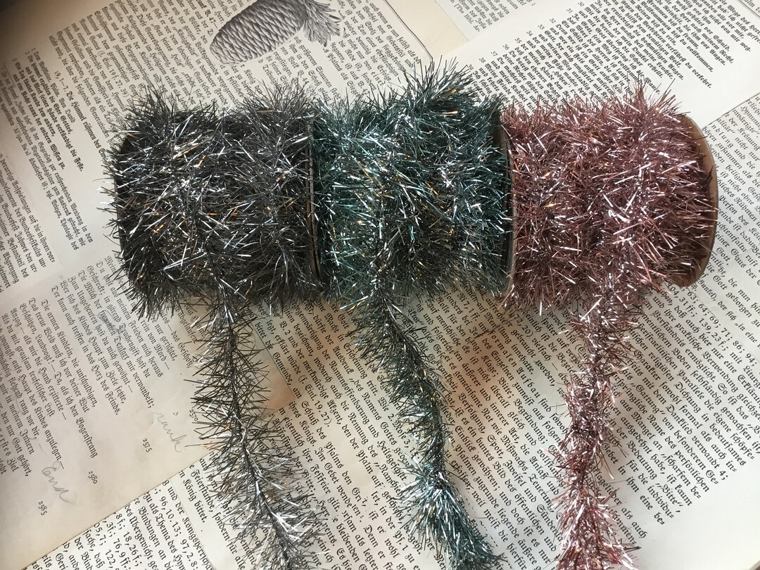 Tinsel Garland 72 Spool Three Colors Silver, Green & Pink Etsy