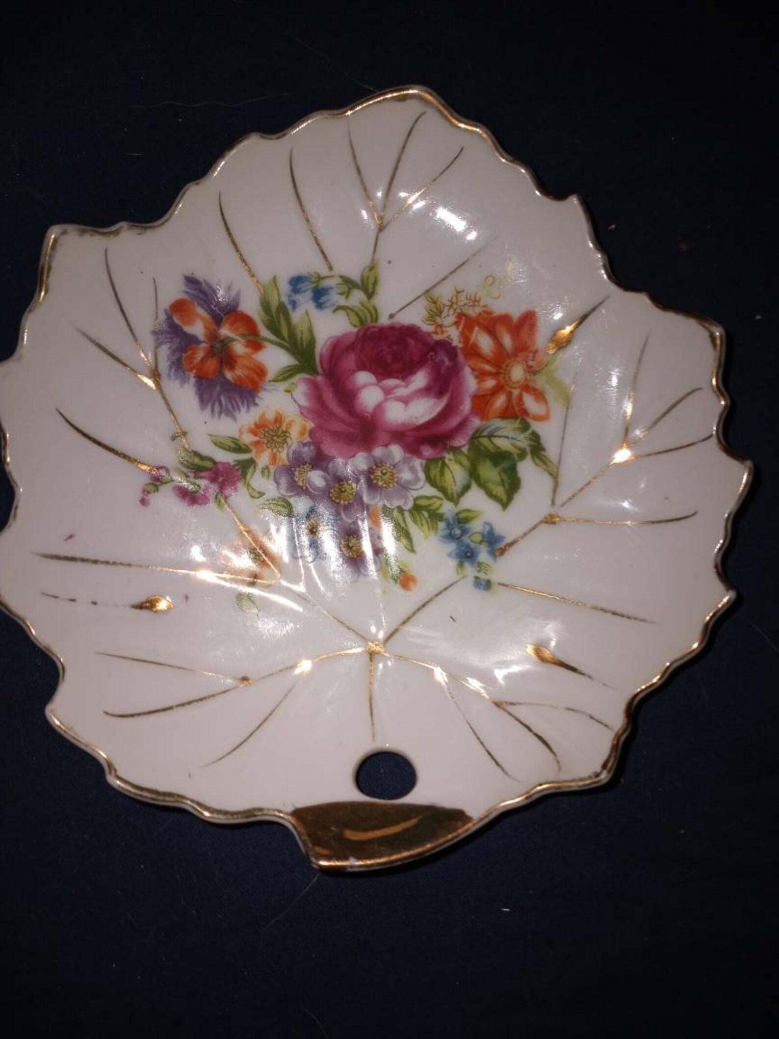 Vintage Nasco porcelain floral ashtray/ nick nack dish Etsy