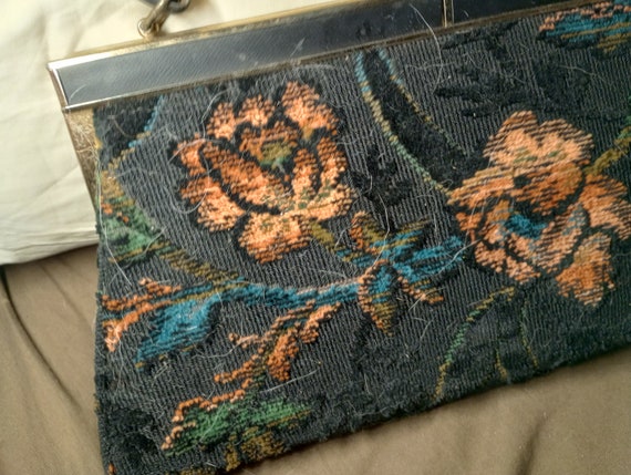 Vintage Verdi Tapestry Carpet Bag Ladies Purse Pu… - image 9