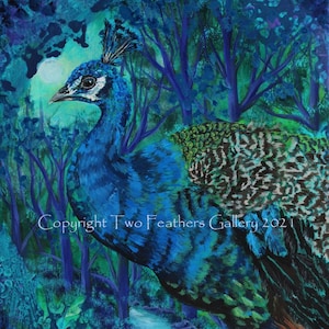 BLUE PEACOCK - Instant Digital Download, Printable Wall Art, Wildlife Nature Prints, Peacock Wall Decor, Peacock Print, Peacock Feathers