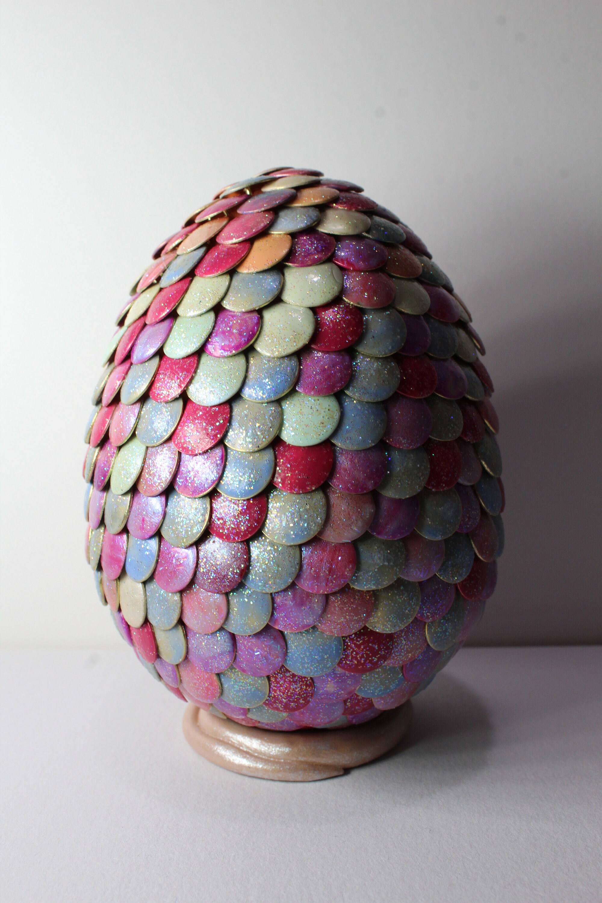 Thumbtack DRAGON EGG FREE Egg Stand Multipastel Glitter Individually