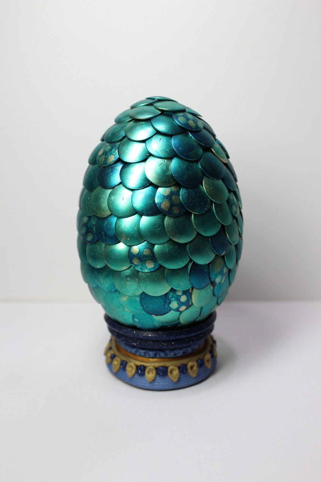 Thumbtack DRAGON EGG FREE Egg Stand Aqua Alcoholic Ink Individually