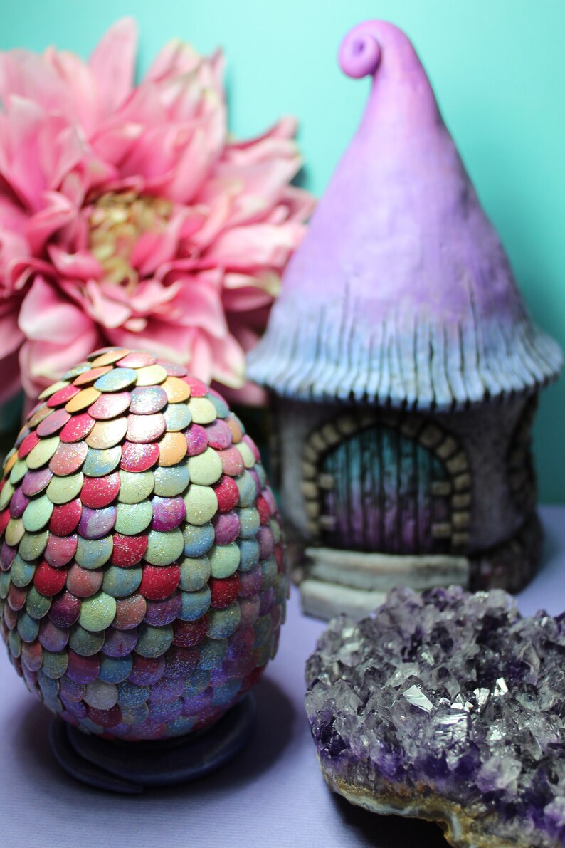 Thumbtack DRAGON EGG FREE Egg Stand Multipastel Glitter Etsy