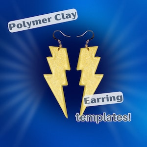 BOUCLES D’OREILLES LIGHTNING BOLT « Modèle numérique » pour boucles d’oreilles en argile polymère - Boucles d’oreilles en argile polymère super-héros, cosplay costume de super-héros