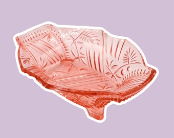 Vintage Rosalin Glass Footed Bowl Art Deco Bowl Bowl Walther Glass Brandenburg Pressed Glass Pink Plate Offering Bowl 1930 1920 20s 1920s