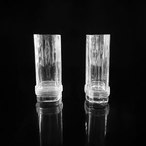 6 Vintage Christian Dior Crystal Longdrink Glasses 80s Art Deco Revival Maritime Highball Crystal Glass Drinking Glasses Handmade Home