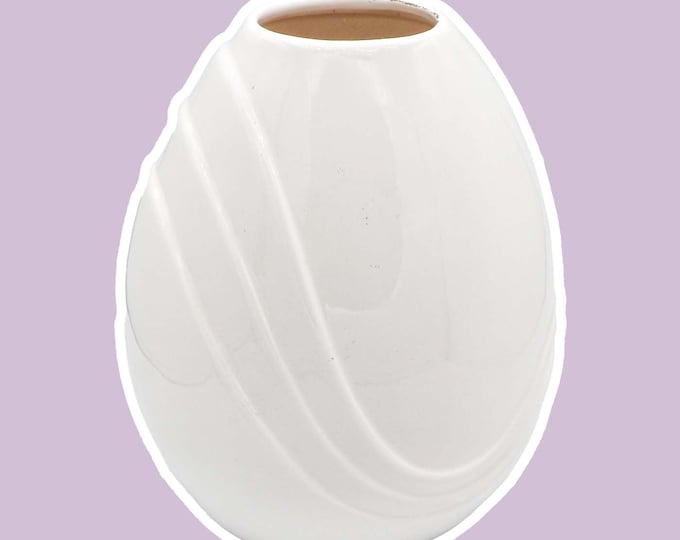 Vintage Ceramic Vase Art Deco Neo Revival Shell White Flower Vase 80s 80s 1980 Miami