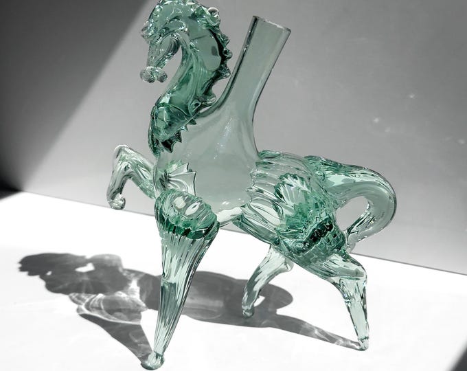 Vintage Murano Italian Horse in mint green from the early 1970s