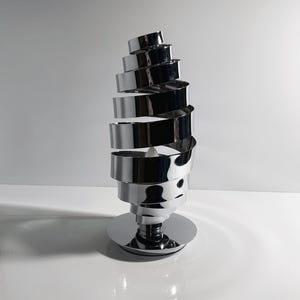 Vintage Space Age Chrome Table Lamp Sputnik Mid Century 60s 70s Spiral Futuristic