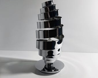 Vintage Space Age Chrome Table Lamp Sputnik Mid Century 60s 70s Spiral Futuristic