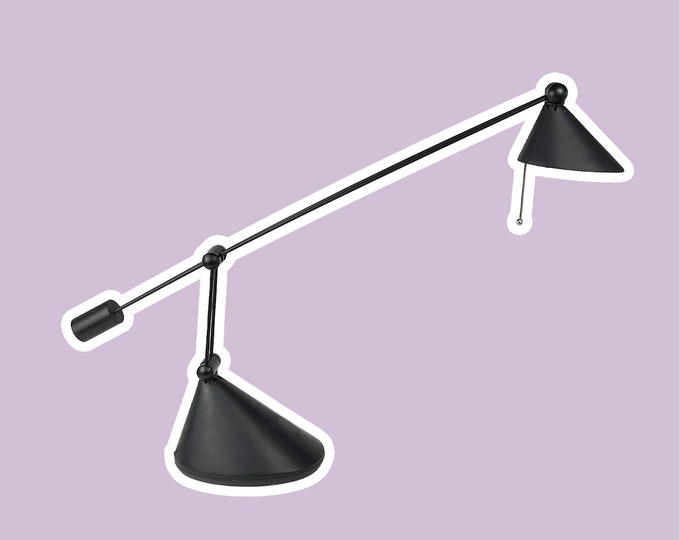 Italian table lamp 80s Anavil Italy 1970s / 1980s vintage architect lamp black postmodern Memphis Milano