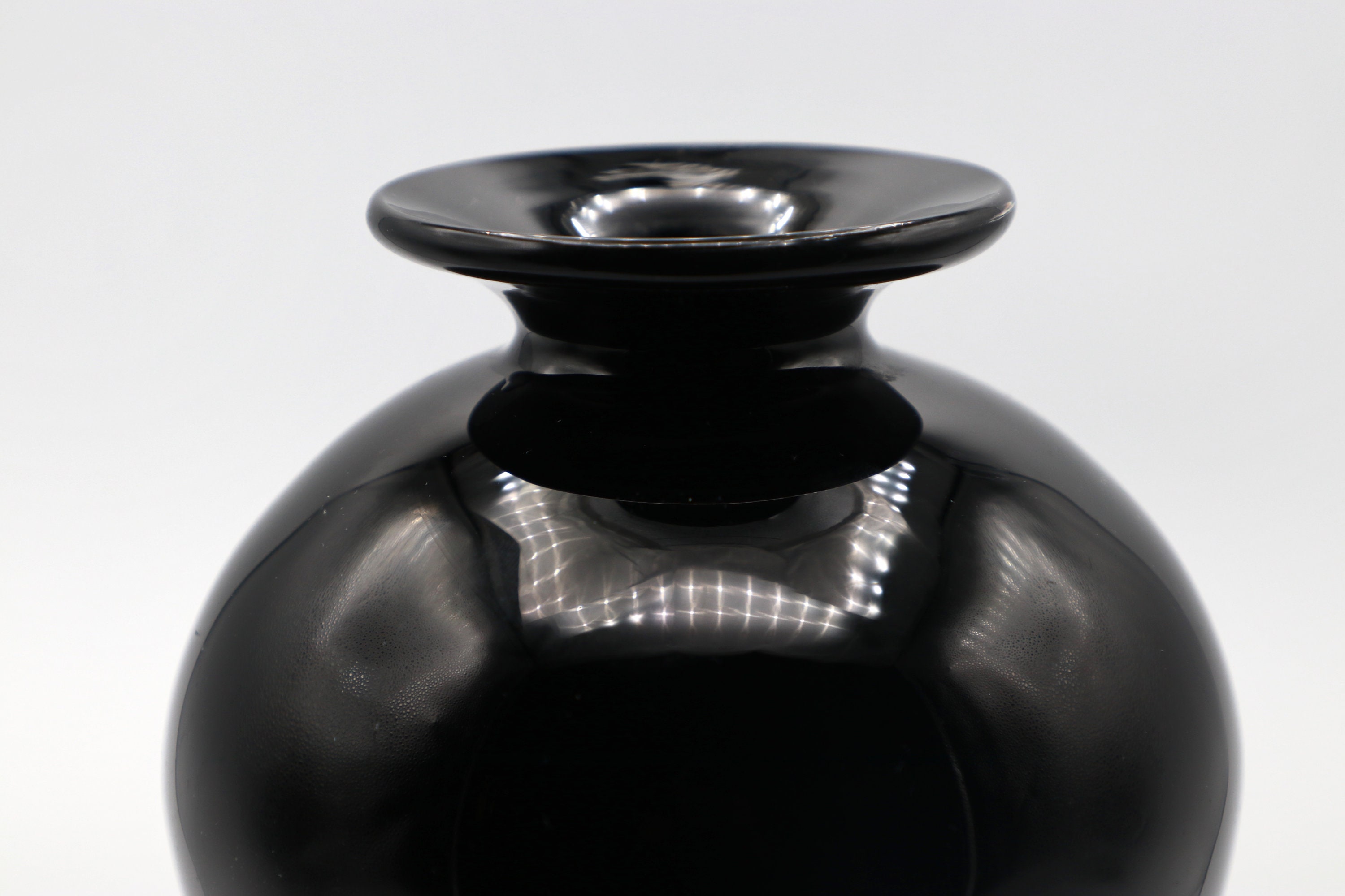 Vintage Murano Paolo Venini Vase Large Black Glass Venice 1950 Etsy