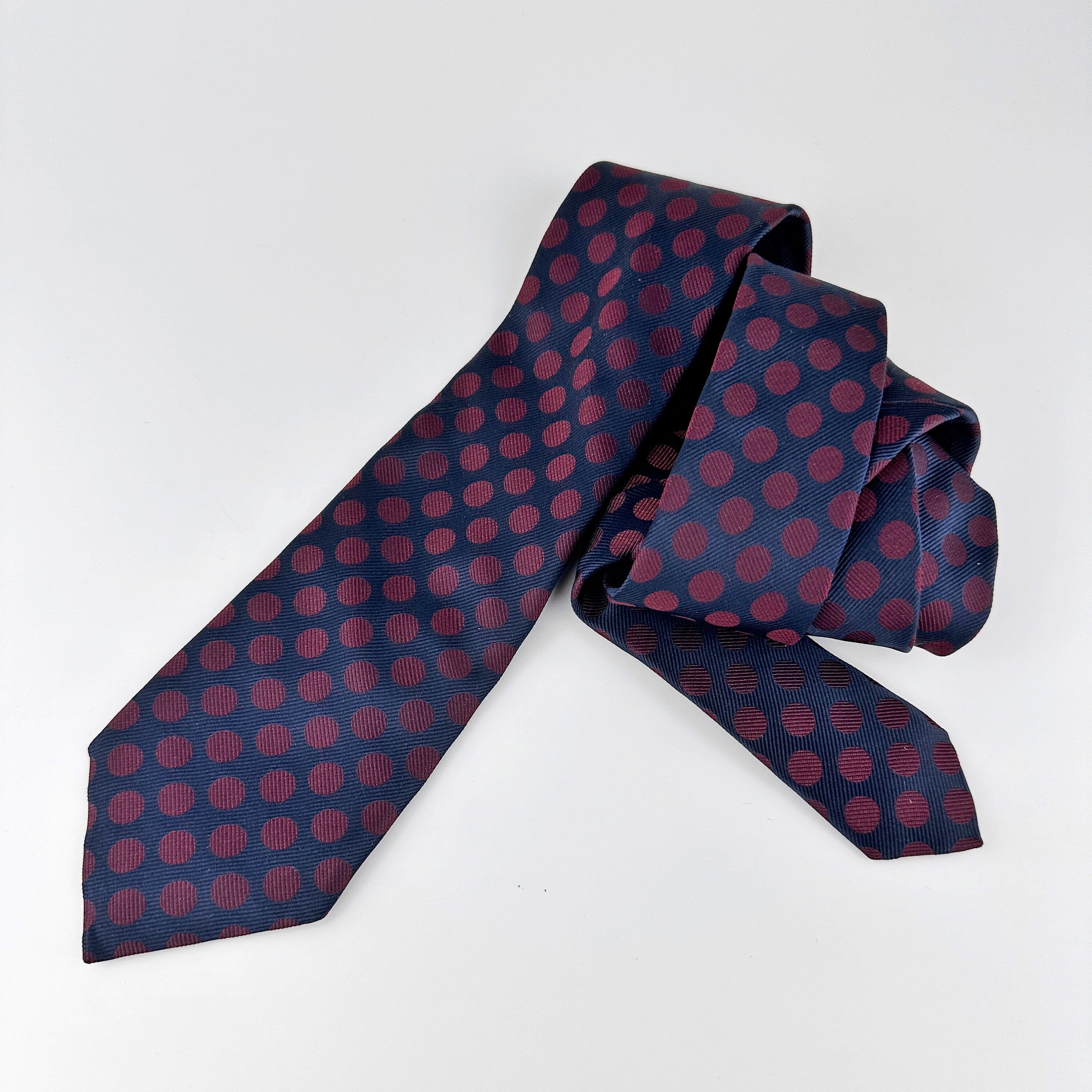 Vintage Ermenegildo Zegna Silk Tie 90s 80s Pattern Milano Dots 