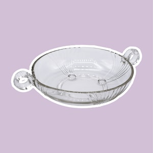 Vintage Art Deco Revival Bowl Bowl Glass Handle Candy Bowl Fruit Bowl 80s 1980 1990 90s France