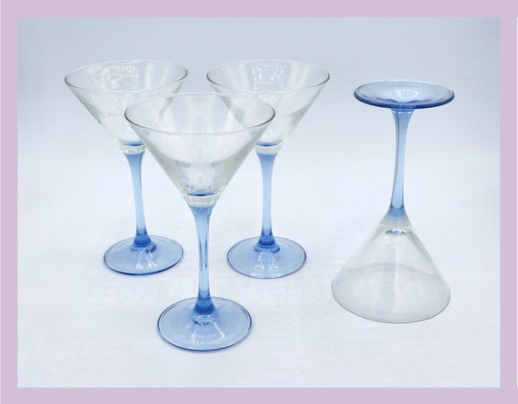 Vintage Coloured Mikasa Martini Glass, Etched Martin Glass, Art Deco Martini  Glass, Fancy Glass, Wine Glass, Blue Glass 